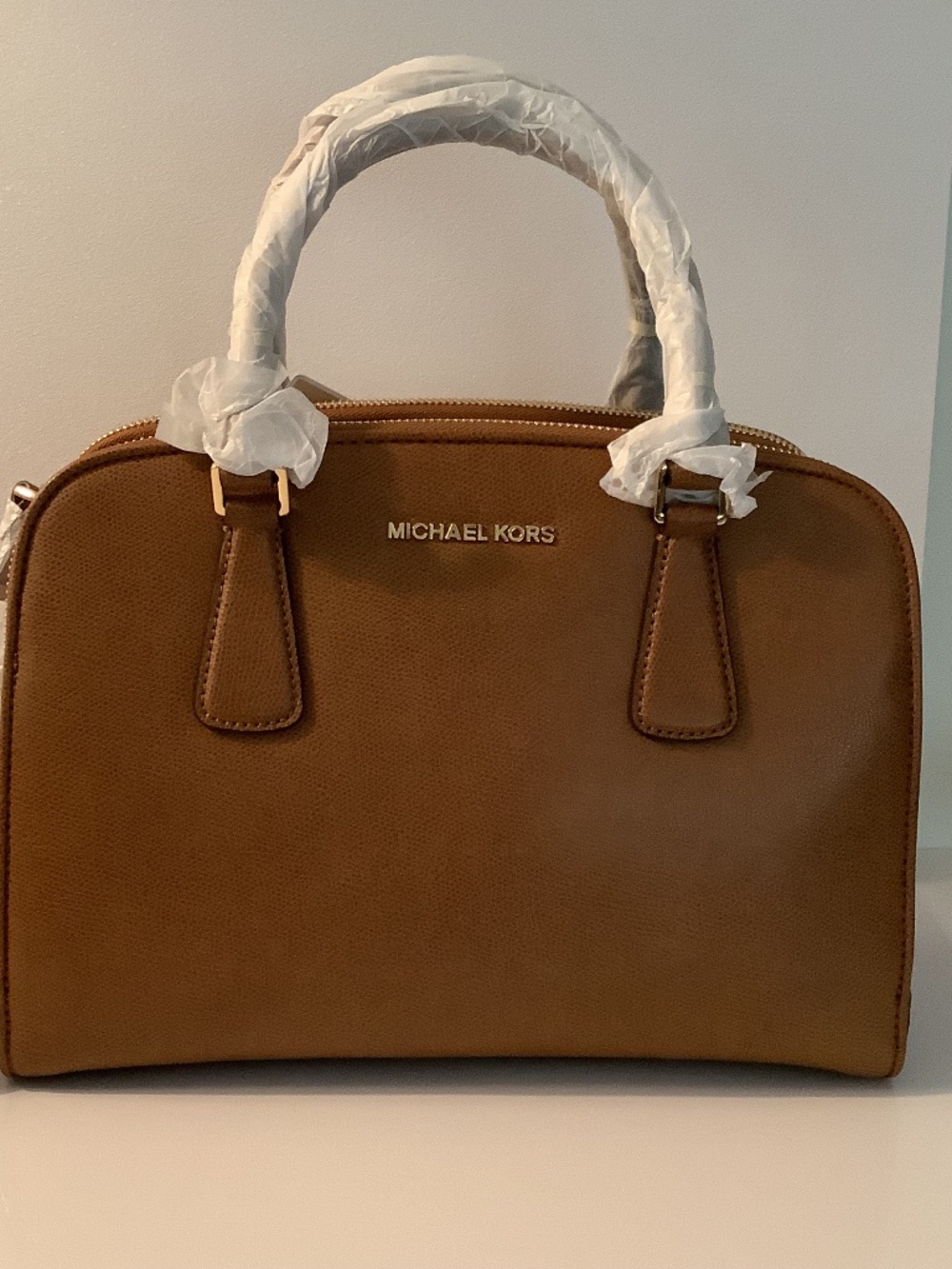 Moving Sale … Michael Kors Leather Saddle Brown Satchel Handbag Crossbody NWT